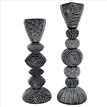 Design Toscano Tribal Funk Contemporary Candle Holder Set QL9655